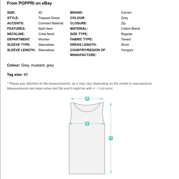 NWT CARVEN TRAPEZE TWEED MINI DRESS SIZE EU40 US8 - Picture 9 of 9